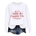 thumbnail image 1 of Gibobby Sudaderas para mujer navidad Mujer Otoño e Invierno Adecuado Navidad Estampado O Cuello Ajuste Tops Casual Manga Larga(Blanco,G), 1 of 4