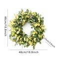 thumbnail image 3 of Corona artificial de primavera y verano para puerta principal, con base de ratán, flores de plástico y tela, 48 cm de diámetro, colgante decorativo de pared para hogar e interior., 3 of 7