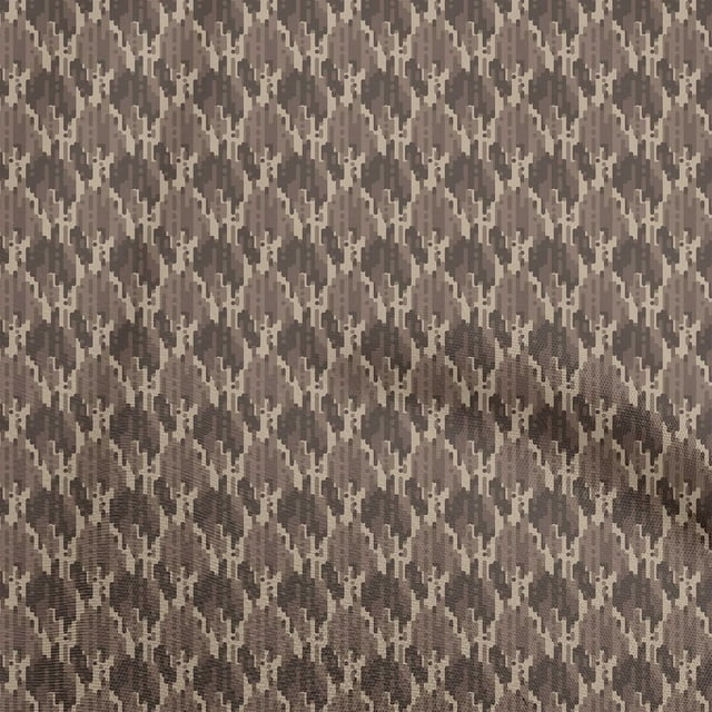 oneOone Cotton Poplin Light Brown Fabric Abstracts Sewing Material Print Fabric By The Yard 42 Inch Wide