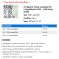 thumbnail image 2 of A/C System O-Ring and Gasket Kit - Compatible with 1995 - 1998 Dodge B2500 1996 1997, 2 of 2