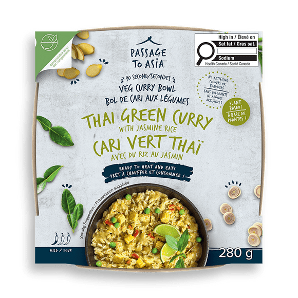 Passage to Asia - Thai Green Curry Bowl (280g), Deliciously quick: authentic Thai Veg Curry in 90 seconds