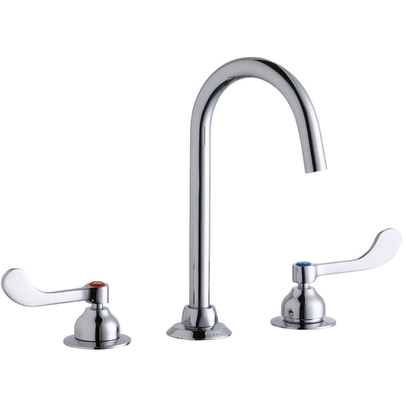 Elkay LK800LGN05T4 8" Centerset with Concealed Deck Laminar Flow Faucet with 5" Gooseneck Spout 4" Wristblade Handles Chrome