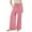 Pink, variant on Charella Womens Linen Pants Wide Leg Elastic Waist Casual Loose Drawstring Trousers Solid Color Pants (XL, Pink)