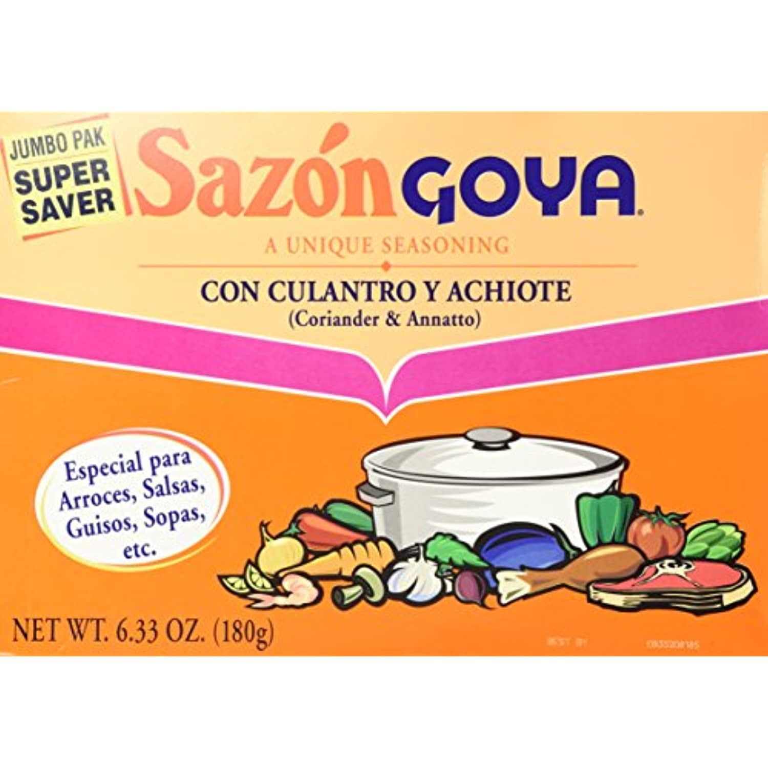 Goya Sazon Jumbo Pack, 6.33Ounce Packages (Pack Of 3)