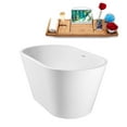 thumbnail image 5 of 51" Streamline G-33-172-BGL Soaking Glossy White Freestanding Tub and Tray With Internal Drain in Brushed Gold, 5 of 9