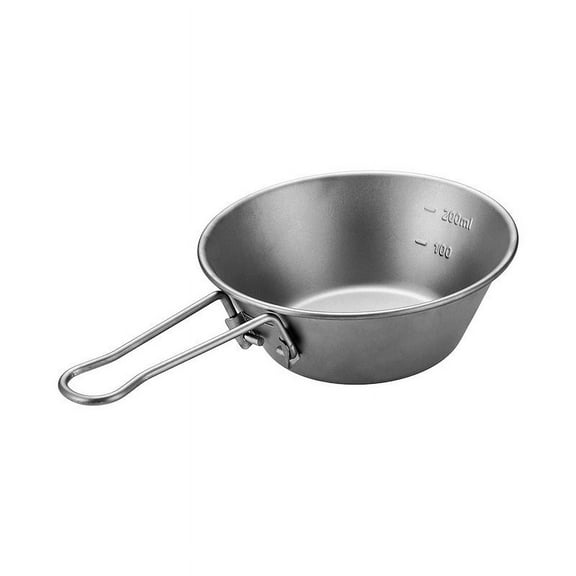 BERTDOMD Titanium Bowl With Foldable Handle Salad Bowl Camping Bowl Outdoor Hiking Travel Bowl For Storage And Mixing Food Grade Food Storage Container