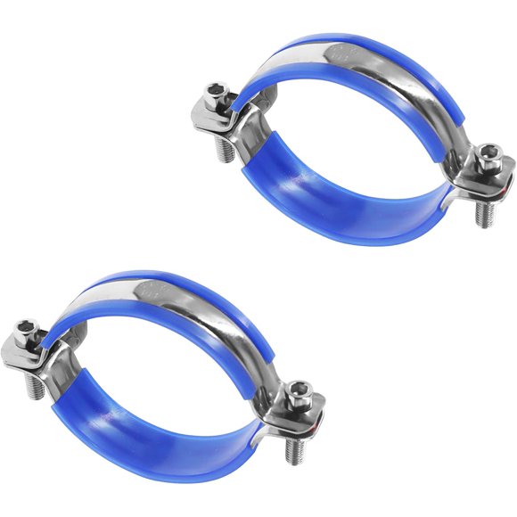 shiyou-Adjustable Pipe Bracket Clamp,Heavy Duty Split Ring Hanger, SUS304 Wall Ceiling Mount Pipe Strap Support,2PCS Pipe Support Pipe Hanger Clamp,Pipe Strap Clamp with Soft Rubber Cushion