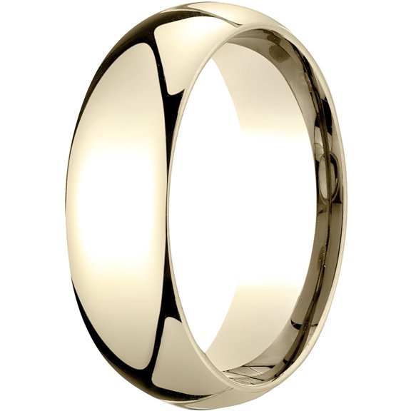 Mens 14K Yellow Gold, 7mm Slim Profile Comfort-Fit Wedding Band (sz 4)