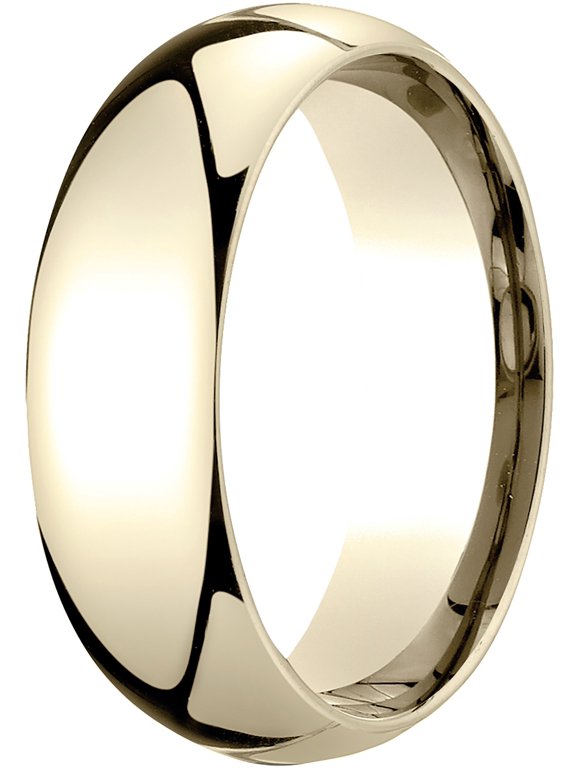 Mens 14K Yellow Gold, 7mm Slim Profile Comfort-Fit Wedding Band (sz 4)