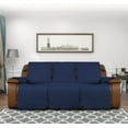 thumbnail image 2 of Easy-Going Recliner Sofa Cover, Reversible Couch Cover for 3 Seat Recliner, Split Sofa Cover for Each Seat, Furniture Protector with Elastic Straps for Kids, Dogs, Pets(3 Seater, Navy/Ivory), 2 of 7