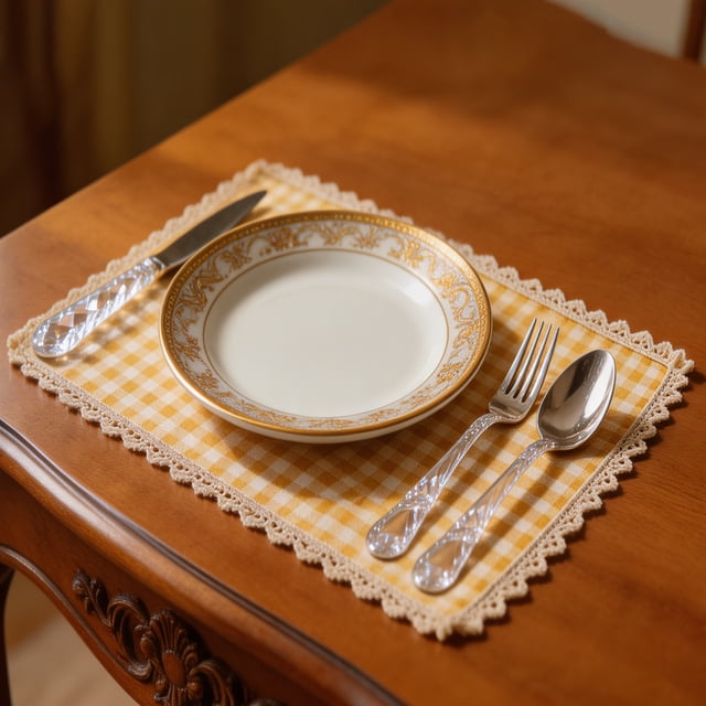 EGNMCR Plaid Placemat And Set Decorative Table Mat 30x40cm Rectangular Lace Placemat plaid placemat