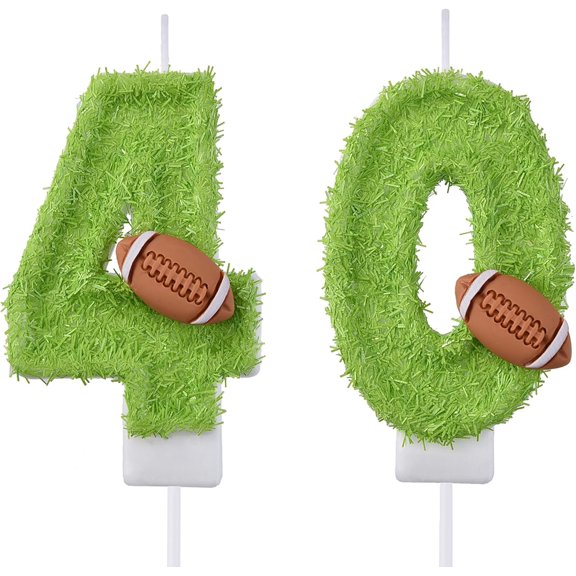 VSHILI 40 Birthday Candles, 40th Cake Candles, Green Happy Birthday Number 40 Candles Cake Topper Decorations for Party Men Women