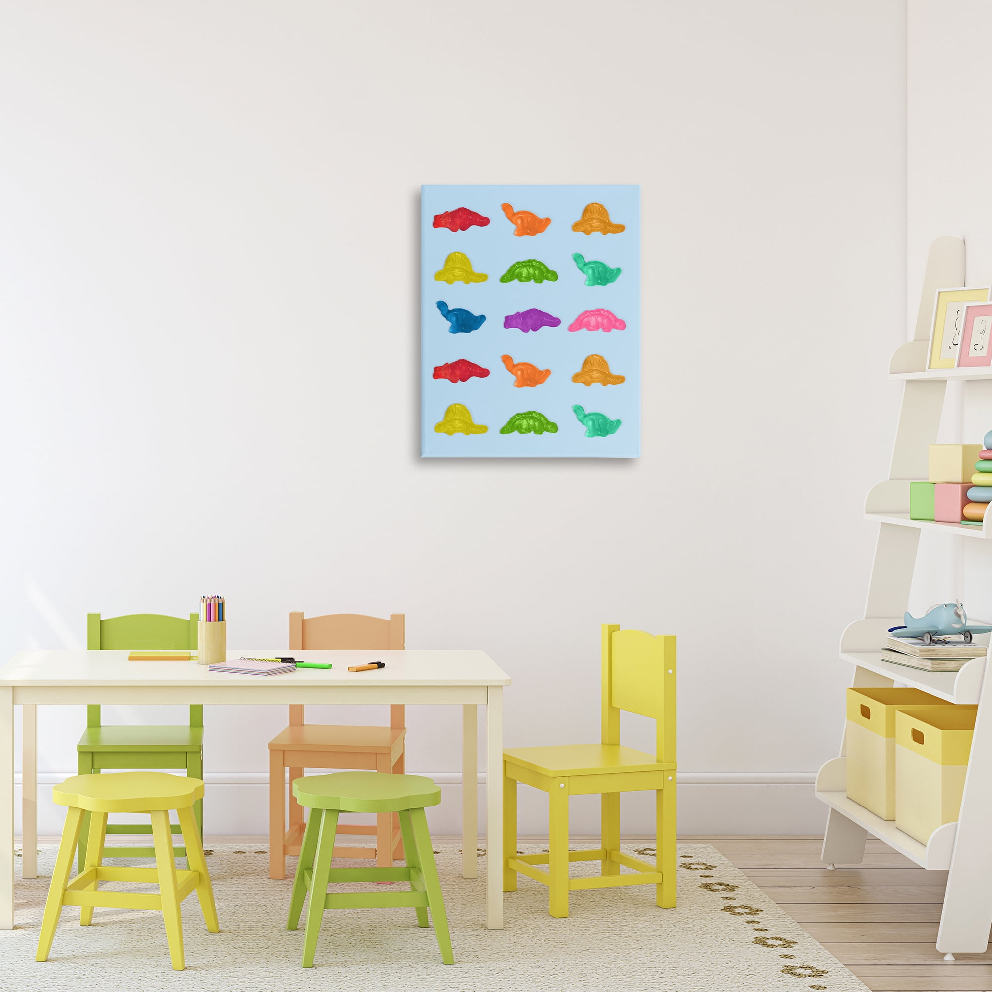 Stupell Industries Colorful Dinosaur Candies Canvas Wall Art, design by LISH Creative