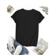 thumbnail image 2 of Women's "Lucky Vibes" St. Patrick's Day T-Shirt - Black Crew Neck with Rainbow Shamrock Graphic, Short Sleeve Casual Top, 2 of 6