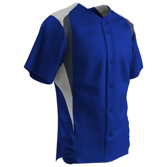 Bull Pen Full Button Jersey - ROYAL BODY, WHITE BODY, GRAPHITE BODY - S