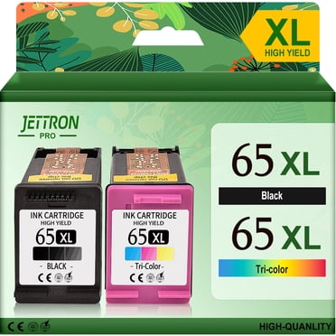 65XL Ink Cartridges for HP Ink 65 65XL for HP Printer for HP Envy 5055 5052 5058 5000 5010 5014 5070 DeskJet 2652 2600 2622 2640 3755 2655 3720 3722 3723 3752 3758 (1 Black, 1 Tri-Color)