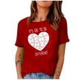 thumbnail image 1 of EQWLJWE Hauts d'Été pour Femmes Hauts pour Femmes en Liquidation Mode Femme Imprimé Col Rond Manches Courtes T-Shirt Imprimé Blouse Ample, 1 of 5