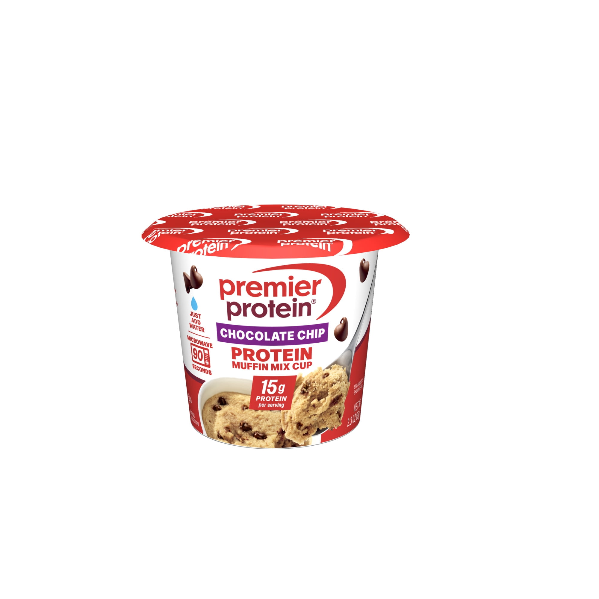 (12 pack) Premier Protein Chocolate Chip Protein Muffin Cup, 2.3 oz