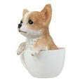 thumbnail image 2 of Realistic Tan Chihuahua Dog in Teacup Statue 5.75"H Pet Pal Chihuahuas Decor, 2 of 6