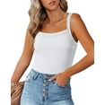 thumbnail image 2 of Vafful Womens Summer Sleeveless Racerback Casual Basic Square Neck Camisole Ribbed Fitted Tank Top S-XL, 2 of 5