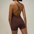 thumbnail image 2 of EYNMVR Backless Tummy Control Jumpsuits for Women One Piece Workout Jumpsuits Sleeveless V Back Lizvette Scrunch Yoga Rompers, 2 of 9