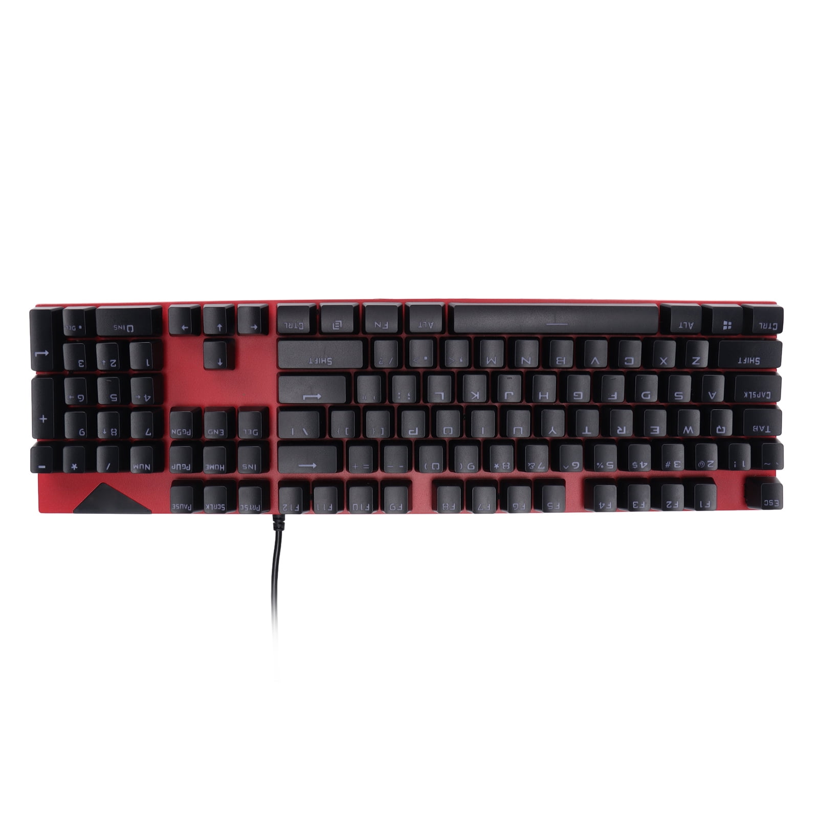 Mechanical Keyboard, Comfortable To Use PC Keyboard Two Colors Injection  for Office for Game for Home Red