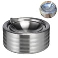 thumbnail image 1 of Cenicero al aire libre con tapa, hanlongyu Flip Top Juegos de ceniceros de acero inoxidable para malas hierbas, ceniceros de metal a prueba de viento para cigarrillos, 1 of 5