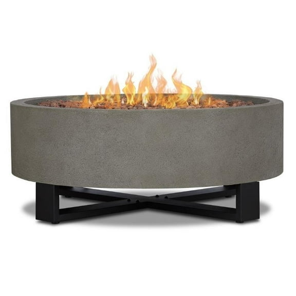 Bowery Hill Contemporary Propane Fire Bowl for Outdoors in Glacier Gray