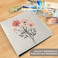 thumbnail image 4 of FORMRS 3 Ring Photo Album 4"x6" Self Adhesive Large Capacity PU Leather Cover, Pink Flower, 4 of 8