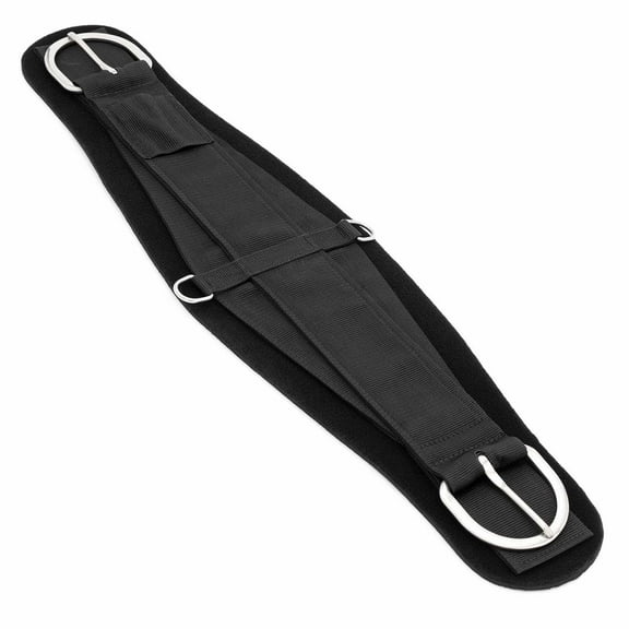Jeffers Western Neoprene Roping Cinch for Horses, PVC Neoprene Horse Saddle Cinch, 4-Ply Nylon Web Top, Stainless Steel Hardware with Center Dee Rings, Western Horse Tack for Barrel Racing, 36"