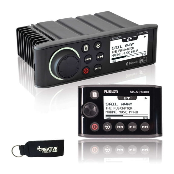 Fusion MS-RA70N Marine Entertainment System with Bluetooth & NMEA 2000   Fusion MS-NRX300 IPX7 NMEA 2000 Wired Remote