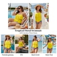 thumbnail image 5 of JYLFC Two Piece Plus Size Tankini Swimsuit for Women Ruffled Bathing Suit with Shorts Modest and Flattering Swimwear, Yellow XL, 5 of 6