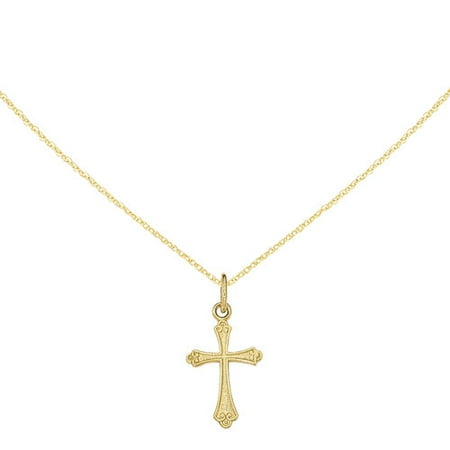 Small Polish - 14kt Yellow Gold Polished Small Cross Pendant