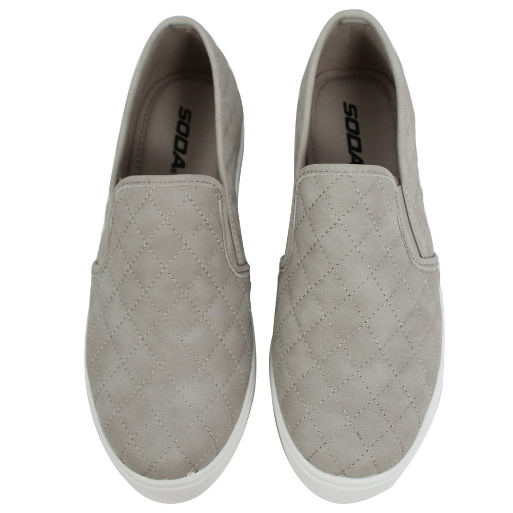 SODA Soda Women's Round Toe Quilted Slip On Loafer Shoes