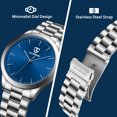 thumbnail image 2 of Bomieux Mens Watch, Classic Minimalist Men's Quartz Watch Waterproof Watch with Stainless Steel Band Business Dress Men's Watch-Best Gift for Men, 2 of 9