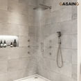 thumbnail image 4 of CASAINC Luxury Thermostatic 3-Spray Patterns 12 in. Flush Wall Mount Rainfall Dual Shower Heads with 6-Jets in Brushed Nickel, 4 of 11