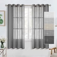 thumbnail image 1 of ZMLEVE Linen Dark Grey Sheer Curtains 72 Inch Length 2 Panels Set Grommet Privacy Light Filtering Window Curtain Panels for Living Room Bedroom, 2 Panels, 52 x 72 Inch, Dark Grey, 1 of 7