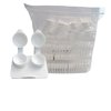 Amcon Contact Lenses Cases Flat Ribbed Extra Deep Well - White, 6 Pack