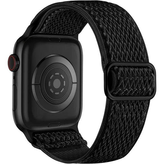 Nylon Stretchy Solo Loop Watch Band, Compatible with Apple Watch Series 1-10, SE, Ultra 38/40/41/42/44/45mm/46mm/49mm, Adjustable Replacement Strap fo