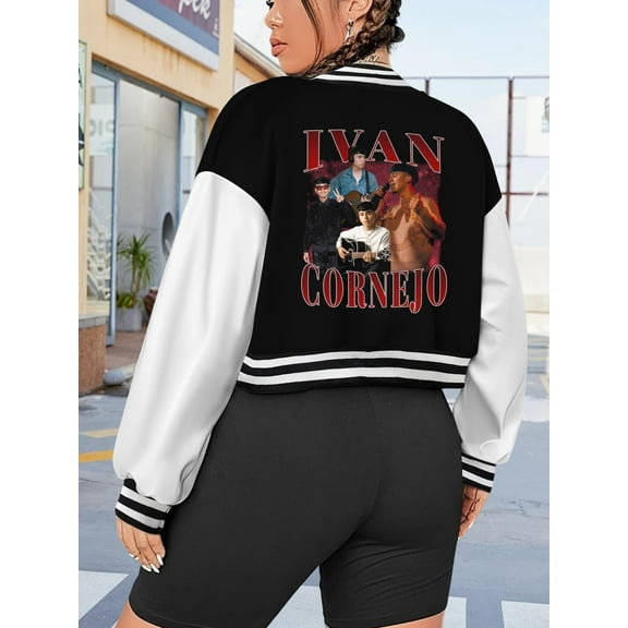 Women's Oversize Vintage Baseball Jacket Hip Hop Fashion Hoodie by Ivan Cornejo Big Size Ladies Hip Hop Style Collage Jacket