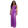 thumbnail image 2 of mdesiwst Women's Satin Sleeveless Jumspuist Cowl Neck Wide Leg Long Pants Dressy Romper High Waist Club Night Party One Piece Outfits, 2 of 8