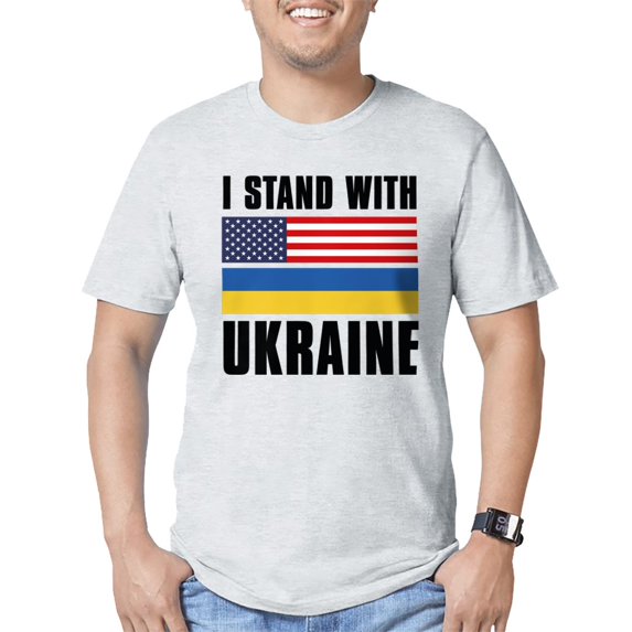 CafePress - I Stand With Ukraine Fitted T Shirt - Fitted T-Shirt, Vintage Fit Soft Cotton Tee