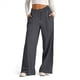 thumbnail image 1 of Pantalones Deportivos de Pierna para Mujer, Holgados, con Cordón Elástico, de Cintura Alta, Estilo Palazzo. Gris Oscuro L, 1 of 6