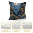 thumbnail image 4 of Nawypu Mushroom Throw Pillow Covers Zipper Moon Landscape Forest Starry Night Plants Country Orange Black Blue  Cozys Washable Soft Decor Living Room Chair Sofa Couch Square Pillow Covers, 4 of 5