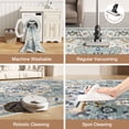 thumbnail image 6 of Washable Area Rug for Living Room, NovDeco 9'x12' Non-Slip Vintage Boho Light Blue Indoor Rug, Low Pile Stain Resistant Carpet for Bedroom, Kitchen, 6 of 11