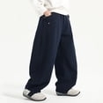 thumbnail image 4 of ZHANGDER Boys Sweatpants Teen Boys Baggy Barrel Pants Wide Leg Open Bottom Pants with Pockets Casual Streetwear, 4 of 6