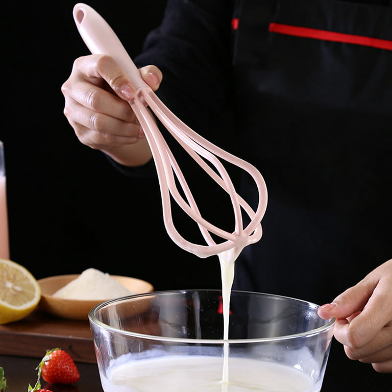 Egg Beater Manual Hand Mixer Red Stainless Steel Wire Whisk Silicone  Non-Slip Handle Kitchen Tools Baking Cooking Mixing Tools Frother Foam Maker