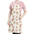 thumbnail image 5 of White Christmas Gingerbread Man Apron-Garden Aprons for Women with Pockets-Cotton Linen Waterproof Kitchen Cooking Gardening Aprons Adjustable for Kitchen,Cooking,BBQ and Salon 32"x27", 5 of 7