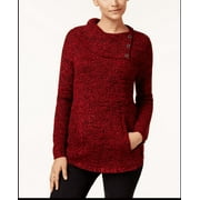 Style & Co Envelope Collar Kangaroo Pocket Sweater, Choose Sz/Color: PL/Canyon Red