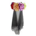 thumbnail image 1 of Halloween Rose Decor Veil Makeup Veil for Festival Carnival Party (Colorful Pattern), 1 of 9